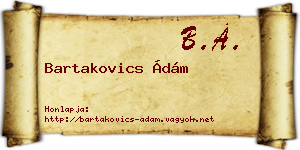 Bartakovics Ádám névjegykártya