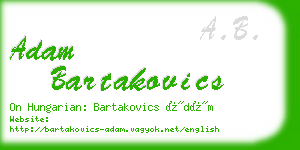adam bartakovics business card